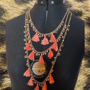 3-Tiered Tassel Necklace by The Limited
